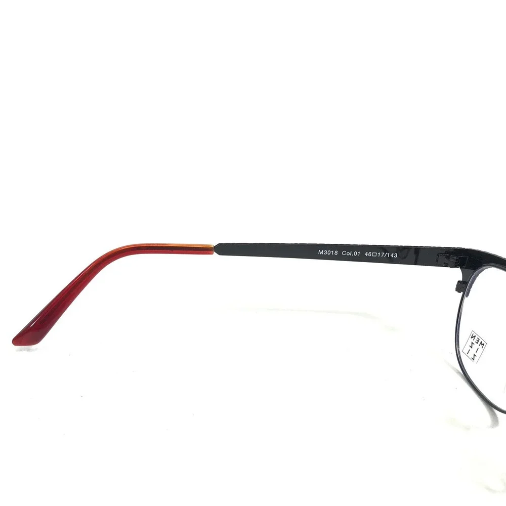 Menizzi Eyeglasses Frames M3018 Col.01 Black Red Spotted Square 46-17-143